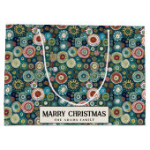 Kleurrijke Abstracte Custom Merry Christmas Groot Cadeauzakje (Achterkant)