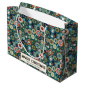 Kleurrijke Abstracte Custom Merry Christmas Groot Cadeauzakje (Achterkant Gekanteld)