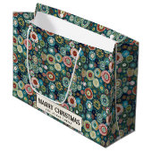 Kleurrijke Abstracte Custom Merry Christmas Groot Cadeauzakje (Voorkant Gekanteld)