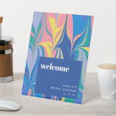 Kleurrijke Abstracte Custom Vrijgezellenfeest Welk Reclamebord Met Voetstuk (Insitu)