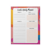 Kleurrijke Abstracte Dagelijkse Takenlijst Notitie Notitieblok (Linkerzijde)