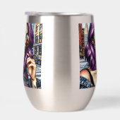 Kleurrijke Abstracte  Dame met Paarse Haar (Rechts)