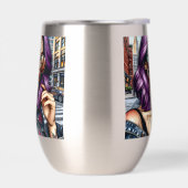 Kleurrijke Abstracte  Dame met Paarse Haar (Links)