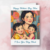 Kleurrijke Abstracte dank je mam | Moederdag Kaart