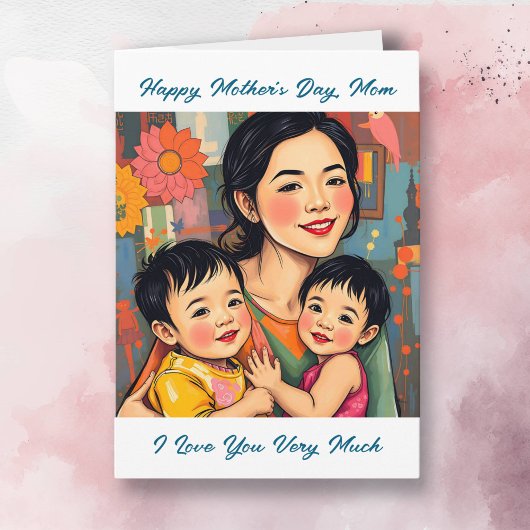 Kleurrijke Abstracte dank je mam | Moederdag Kaart