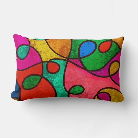 Kleurrijke, Abstracte decoratieve Design Kussen (Voorkant)