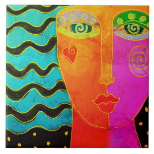 Kleurrijke Abstracte Digitale het Schilderen Ceram Tegeltje