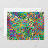 Kleurrijke Abstracte digitale kunst met vierkanten Briefkaart (Voorkant / Achterkant)