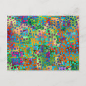 Kleurrijke Abstracte digitale kunst met vierkanten Briefkaart (Voorkant)