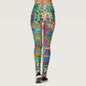Kleurrijke Abstracte Digitale Kunst met Vierkanten Leggings (Achterkant)