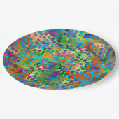 Kleurrijke Abstracte Digitale Kunst met Vierkanten Papieren Bordje (Gekanteld)