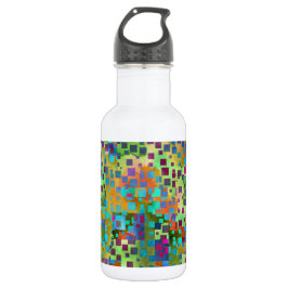 Kleurrijke Abstracte Digitale Kunst met Vierkanten Waterfles