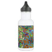 Kleurrijke Abstracte Digitale Kunst met Vierkanten Waterfles (Rechts)