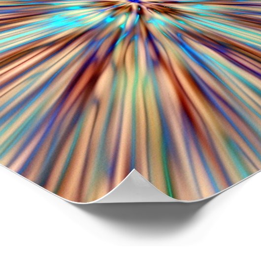 Kleurrijke Abstracte digitale kunst Poster (Hoek)