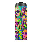 Kleurrijke Abstracte digitale kunst | Vrouwen in Z Thermosbeker (Voorkant)