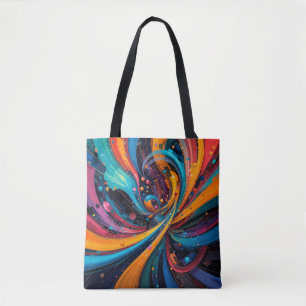 Kleurrijke Abstracte Digitale Schilderkunst Tote Bag