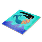 Kleurrijke Abstracte digitale zeemeermin schilderi Tegeltje (Zijkant)