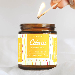 Kleurrijke Abstracte DIY Candle Jar Warp Around La Rechthoekige Sticker
