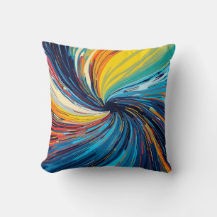 Kleurrijke Abstracte Draaikolk Kussen