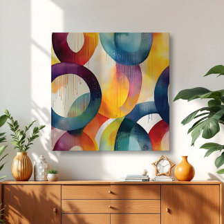 Kleurrijke Abstracte Draaikolk Lussen Canvas Afdruk
