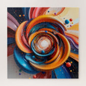 Kleurrijke Abstracte Draaikolk Modern Kunst Cadeau Legpuzzel (Horizontaal)