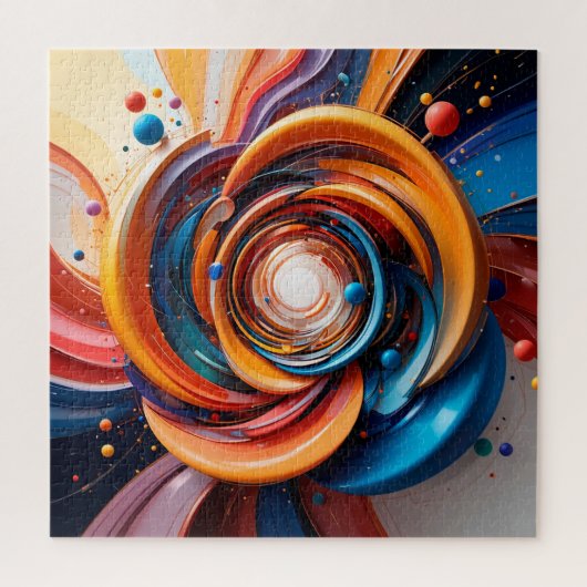 Kleurrijke Abstracte Draaikolk Modern Kunst Cadeau Legpuzzel (Verticaal)