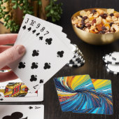 Kleurrijke Abstracte Draaikolk Pokerkaarten (Insitu)
