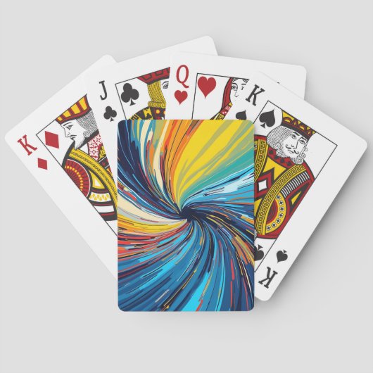 Kleurrijke Abstracte Draaikolk Pokerkaarten (Achterkant)