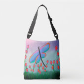 Kleurrijke Abstracte dragonfly-schildering Crossbody Tas (Voorkant)