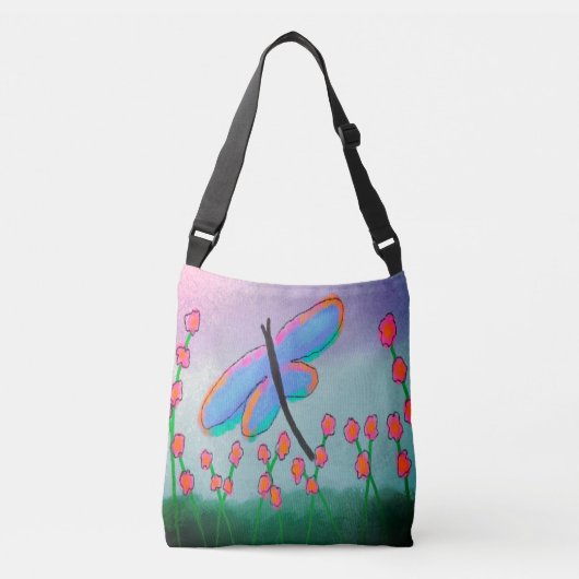 Kleurrijke Abstracte dragonfly-schildering Crossbody Tas (Voorkant)