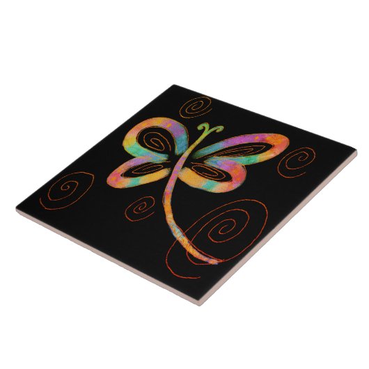 Kleurrijke Abstracte dragonfly-schildering Tegeltje