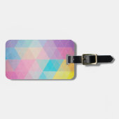 Kleurrijke abstracte driehoeken achtergrond bagagelabel (Voorkant horizontaal)