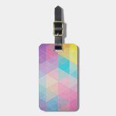 Kleurrijke abstracte driehoeken achtergrond bagagelabel (Voorkant verticaal)