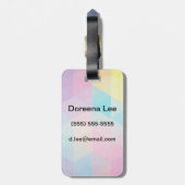 Kleurrijke abstracte driehoeken achtergrond bagagelabel (Achterkant verticaal)