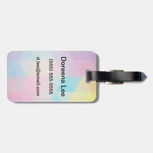 Kleurrijke abstracte driehoeken achtergrond bagagelabel (Achterkant horizontaal)