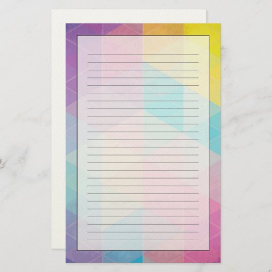 Kleurrijke abstracte driehoeken achtergrond briefpapier (Voorkant / Achterkant)