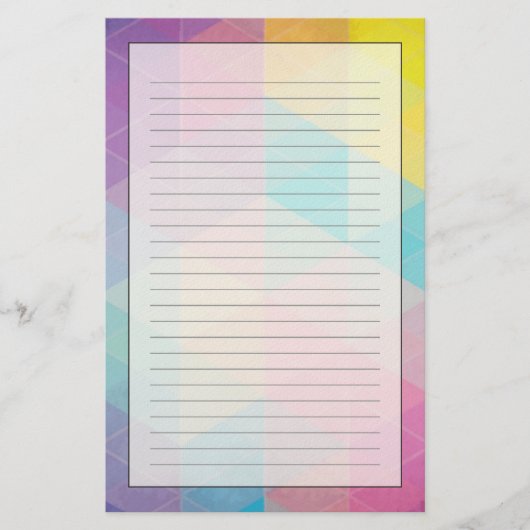 Kleurrijke abstracte driehoeken achtergrond briefpapier (Voorkant)