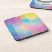 Kleurrijke abstracte driehoeken achtergrond drankjes onderzetter (Linkerzijde)