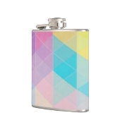 Kleurrijke abstracte driehoeken achtergrond heupfles (Links)