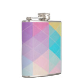 Kleurrijke abstracte driehoeken achtergrond heupfles (Rechts)