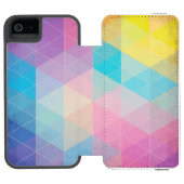 Kleurrijke abstracte driehoeken achtergrond incipio iPhone portemonnee hoesje (Agenda Open)