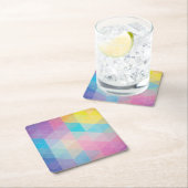 Kleurrijke abstracte driehoeken achtergrond kartonnen onderzetters (Insitu)