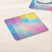 Kleurrijke abstracte driehoeken achtergrond kartonnen onderzetters (Schuin)