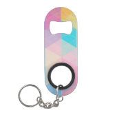 Kleurrijke abstracte driehoeken achtergrond mini flessenopener (Voorkant)