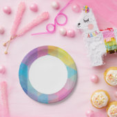 Kleurrijke abstracte driehoeken achtergrond papieren bordje (Feest)