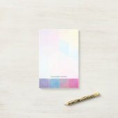 Kleurrijke abstracte driehoeken achtergrond post-it® notes (Op bureau)