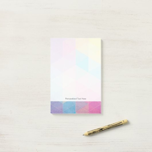 Kleurrijke abstracte driehoeken achtergrond post-it® notes (Op bureau)