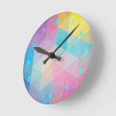 Kleurrijke abstracte driehoeken achtergrond ronde klok (Hoek)