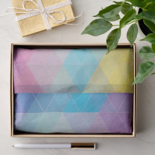Kleurrijke abstracte driehoeken achtergrond tissuepapier (Geschenk)