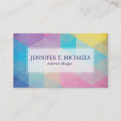 Kleurrijke abstracte driehoeken achtergrond visitekaartje (Voorkant)